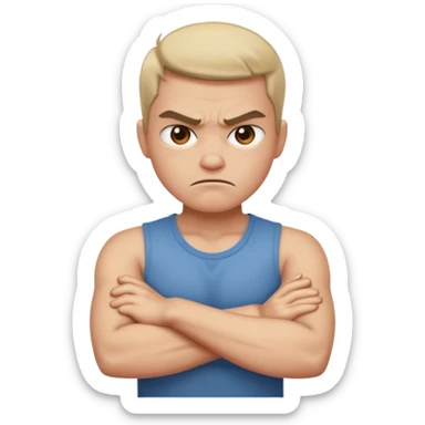 angry with arms crossed  sticker