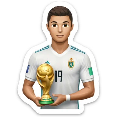 Cristiano levantando la copa del mundo sticker