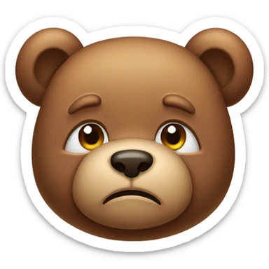 cute frowning teddy bear sticker