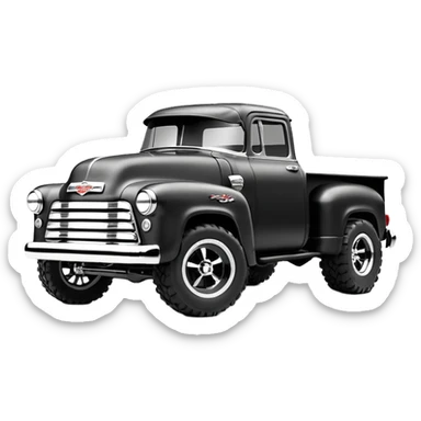 1:10 off-road lcg smoking Arrma Traxxas Basher Wednesday Adam’s 1954 blackened tarnished hotrod streamlined anime Chevrolet extended cab rc pickup (extra wide low-profile pin tires chrome wheels with fenders) sticker