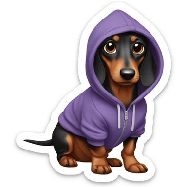  Doxie wearing a hoodie sticker