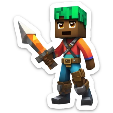 Minecraft Fortnite crossover sticker