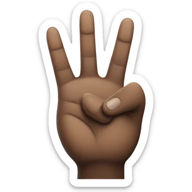 black hand with thumb finger index finger and middle finger up with the other two to the palm sticker