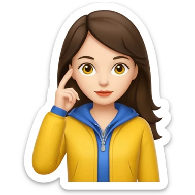 brunette woman with yellow dutch clothing sticker