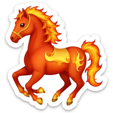 fire horse emoji to push notification . more fire on the horse look like red fire horse sticker
