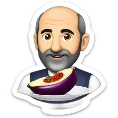 pashinyan eats aubergine sticker