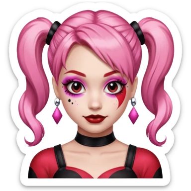 Glitter pink Harley Quinn sticker