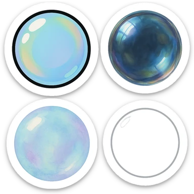 bubble, various illustration styles sticker