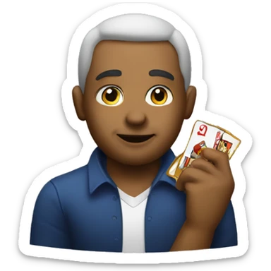 Gambler at sports game sticker