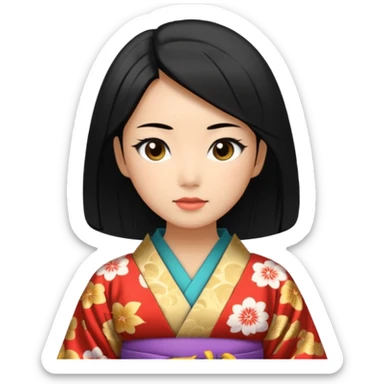 japaneses old culture woman sticker