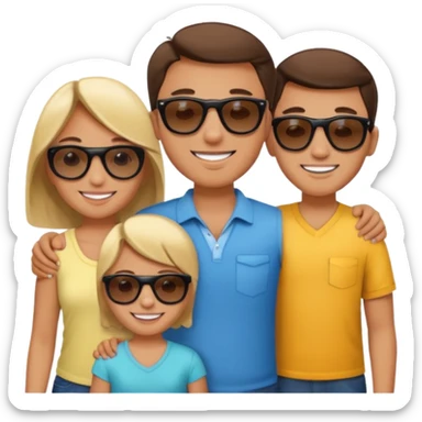  group of young family members chilling  sticker