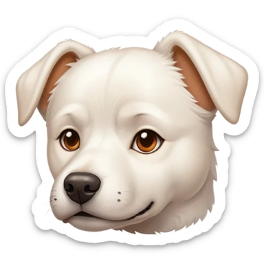 White dog with resting butch face sticker