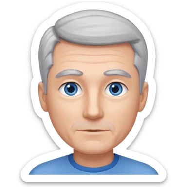 Avatar pic male gray hair blue eyes clean shaven sticker