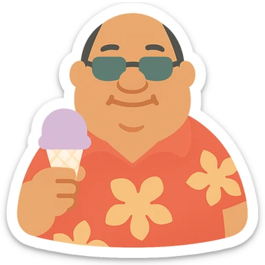 fat man with ice cream, inspired by Lilo and Stitch sticker
