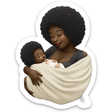Golliwog breastfeeding without baby nice friendly sticker