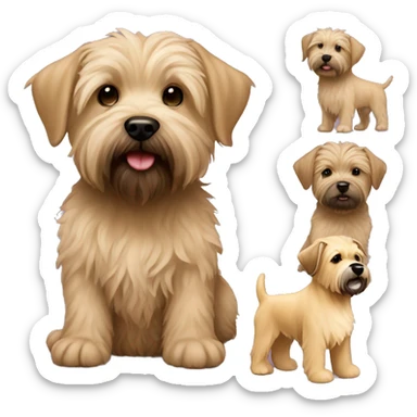Tan Cairn and wheaten terrier girl puppy sticker