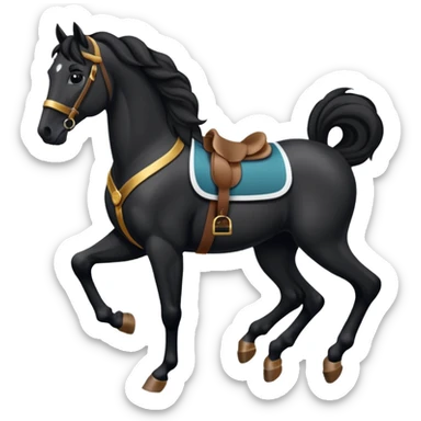 Femme noire avec cheveux longs ondulés en qeue de cheval qui fait du sport en tenue noire sticker