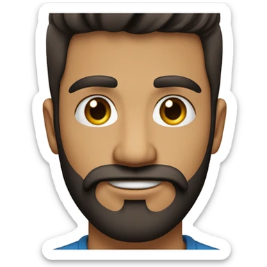 un jeune homme metisse brune yeux noir petite moustache barbe bien tailler qui est DJ sticker