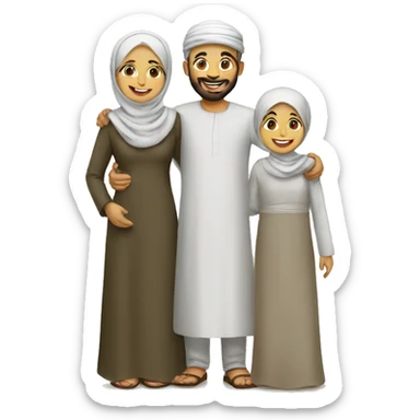 Happy Muslims family sticker
