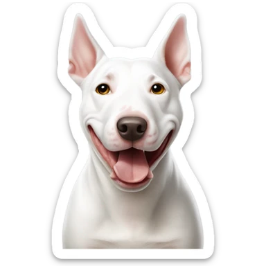 All white bull terrier bacon sticker
