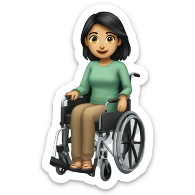 Anita is a 21-year-old undergraduate student with cerebral palsy. She uses a wheelchair to move from place to place.  she is a south Asian girl with black hair  sticker