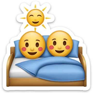 emoji showing both goodnight and goodmorning together, no text sticker