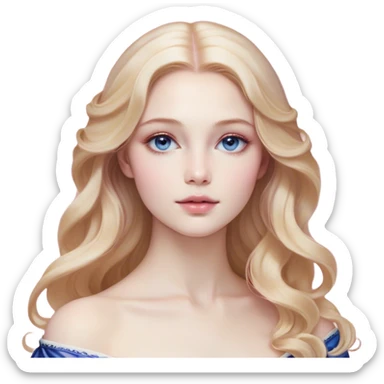 Cinematic Realistic Sleeping Beauty (Aurora) Portrait, with porcelain-like skin featuring a natural rosy flush, illuminated by soft lighting that highlights the gentle contours of her face. Her golden blonde hair flows in soft, detailed waves with subtle highlights that shimmer in the light. Her deep violet-blue eyes radiate warmth and innocence, framed by arched brows and long lashes. With a soft, serene smile, she holds a delicate rose gently in one hand, her other hand resting lightly by her side. She is dressed in her classic pink gown, the fabric rich in texture with delicate folds that catch the light. A golden crown rests atop her head, gleaming with royal refinement. The portrait captures a soft, glowing aura, blending realism with an ethereal sense of beauty and timeless enchantment. sticker