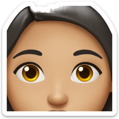 a women with brown eyes with lashes and black staight hair sticker