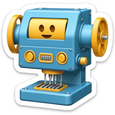 Crea un emoji de una maquina que sea una picadora de plastico sticker