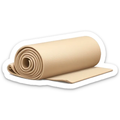 beige half rolled out yoga mat sticker