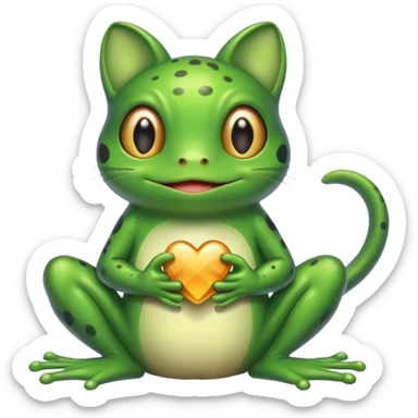 make me a good luck frog and kitten sticker