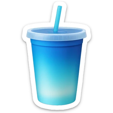 Light to dark blue ombré drink in plastic cup with a straw and lid with no face just a cup sticker