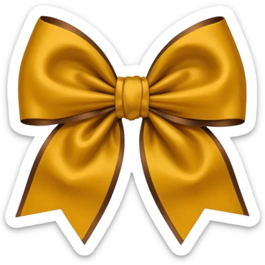 Deep-dark-burnt-brownish-bronze-Mustard-yellow bow sticker