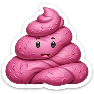 Pink 💩 realistic looks like the brown poop I just did sticker