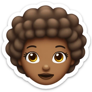 brown skin hello kitty with a mouth and  afro hair sticker