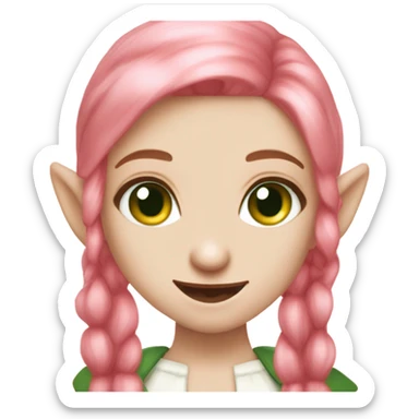 Cute pink pale vampire teeth vampire princess elf ears green eyes red hair sticker