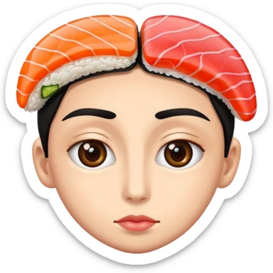 😍 with 🍣 for eyes instead of hearts sticker