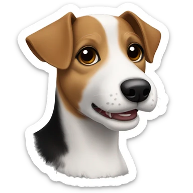 Jack russel terrier mix with white Brown and Black fur  sticker