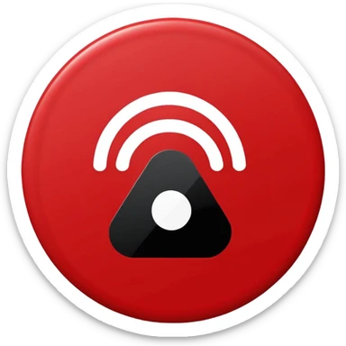 Minimalist “No Wi-Fi” icon, flat vector style on white background. A clean black Wi-Fi signal symbol inside a bold red circle with a diagonal clearly shows no internet connection or poor connection. No text, shadows, or extra details sticker