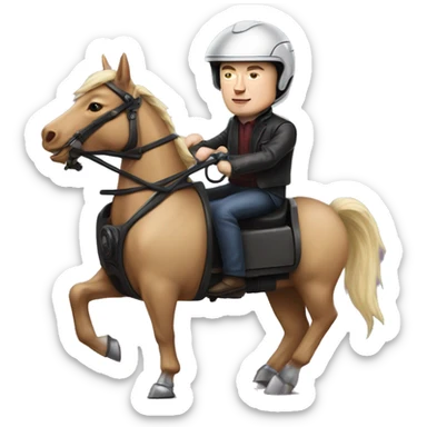 ELON MUSK RIDING A ROBOT TESLA HORSE IN TORONTO  sticker