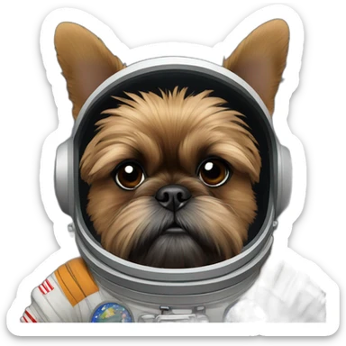 brussels griffon astronaut sticker