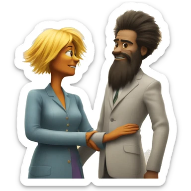 minerva orland holding hands with the lorax  sticker