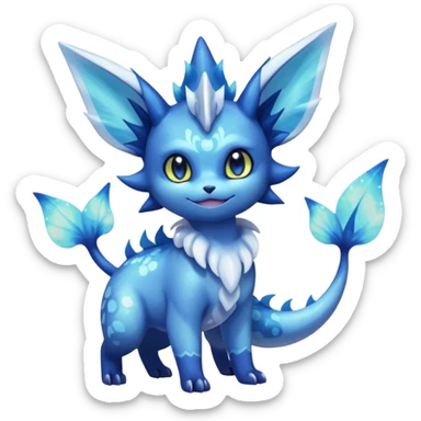 Nebulae Noibat-Vaporeon-Meowstic-Fakémon-hybrid-creature (full body)  sticker
