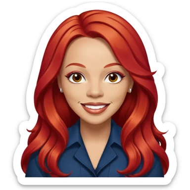 Faith Evans with long red hair sticker