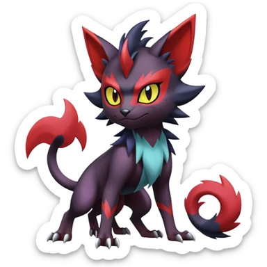 Edgy Cute Cool Kawaii Litten-Noivern-Zoroark-Noibat-Pokemon Full Body  sticker