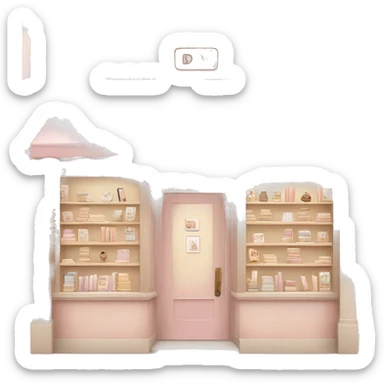 Light pink and beige aesthetic Bookshop sticker