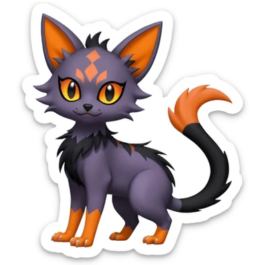 Noibat-Lykoi-Purrloin-Nargacuga-Litten-Torracat-fusion-Fakemon-Pokémon-creature  sticker