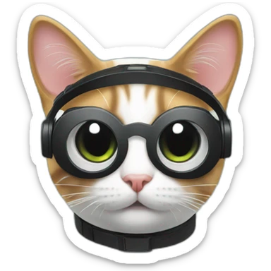 emoji of a a cat wearing an apple vr headset sticker