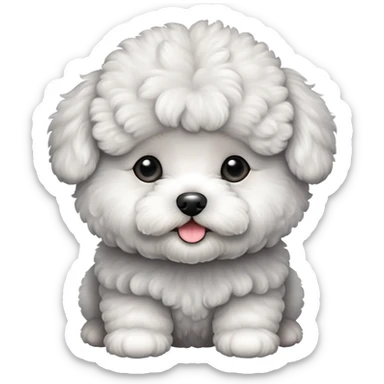 Gray Bichon Frise puppy sticker