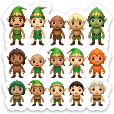 a group of Midget. Troll. Elf. Hideous. Disaster. Monster. sticker